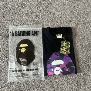 BAPE Color Camo By Bathing Ape Tee 'Black/Purple'  LARGE NEW